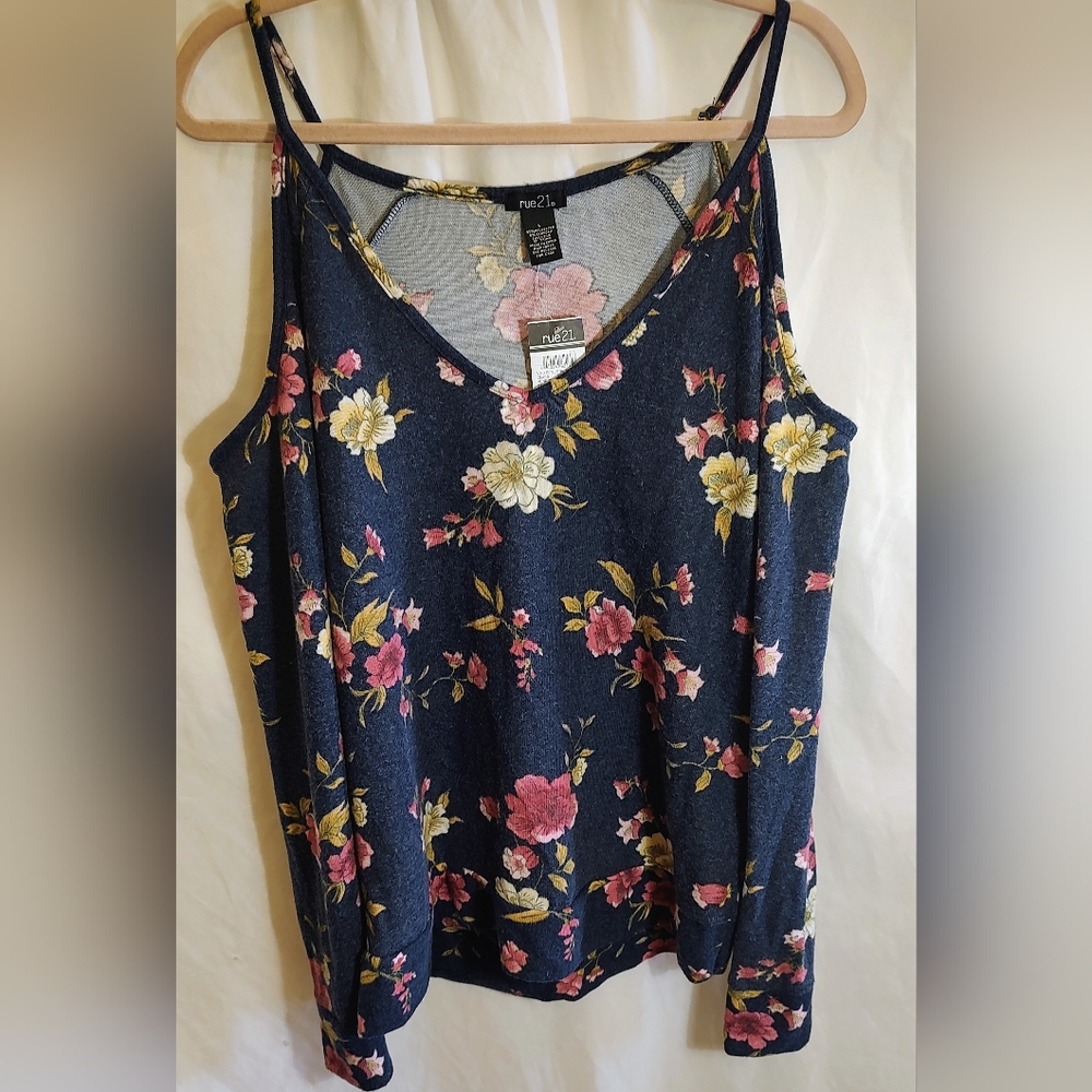 Rue21 Navy Floral Camisole Top